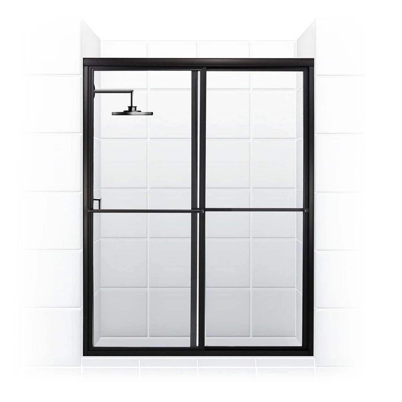 Newport 42 In. To 43-5/8 In. X 70 In. Framed Sliding Shower Door With Towel Bar In Matte Black - Image 4