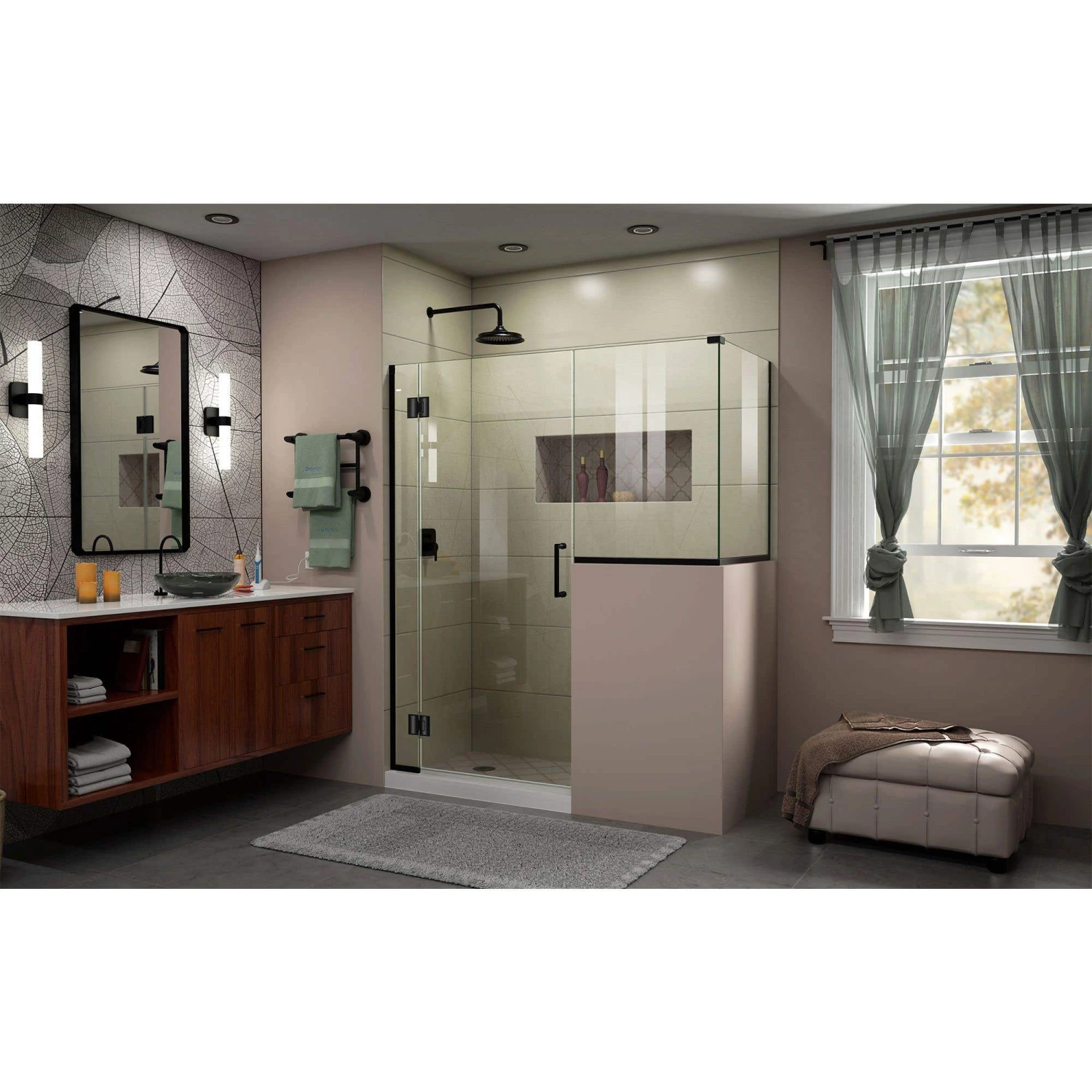 DreamLine Unidoor-X 59 Inch W X 36-3/8 Inch D X 72 Inch H Frameless Hinged Shower Enclosure - Image 14