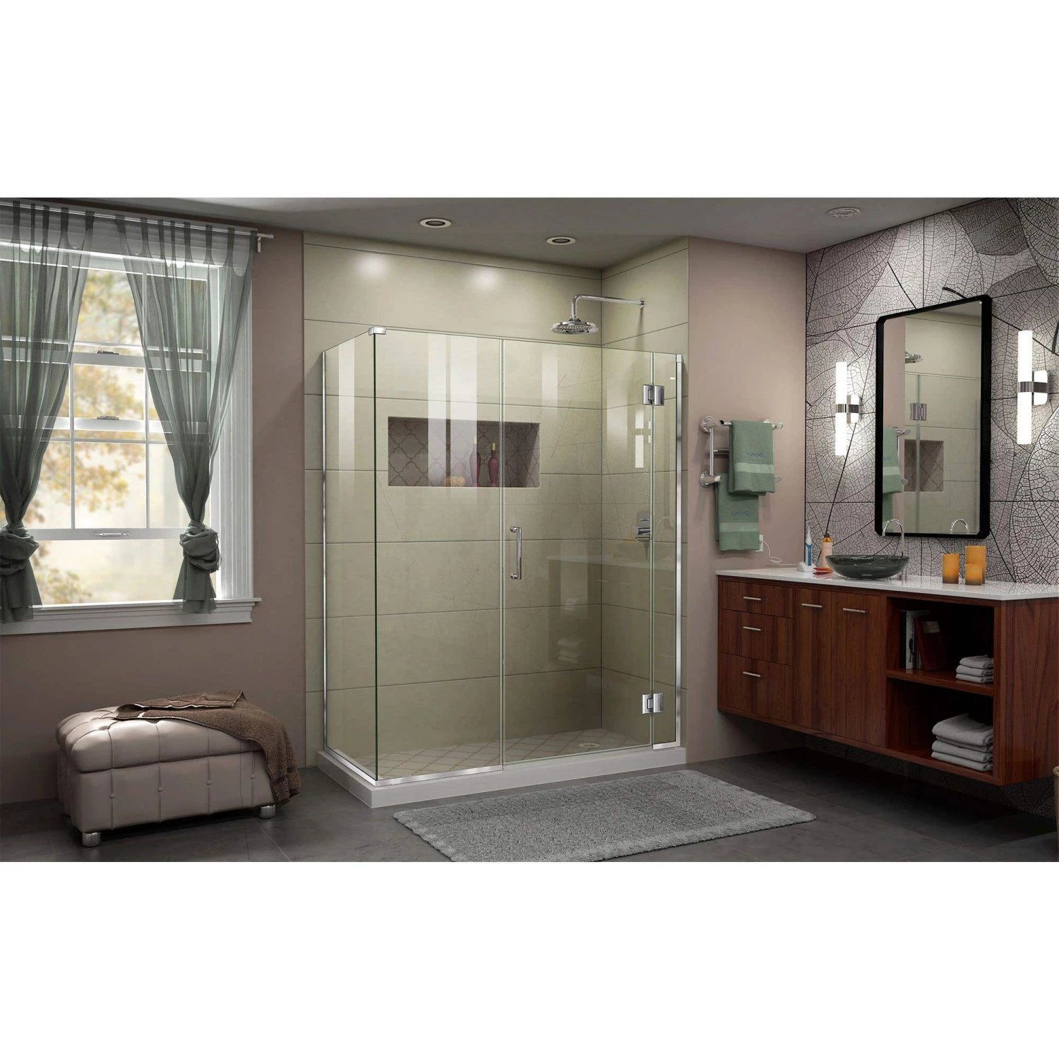DreamLine Unidoor-X 35 Inch W X 30-3/8 Inch D X 72 Inch H Frameless Hinged Shower Enclosure - Image 6
