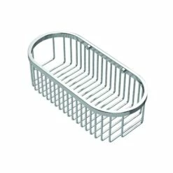 Perfect Solutions Wall Mount Oval Shower Basket - Chrome