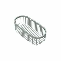 Perfect Solutions Wall Mount Oval Shower Basket - Satin Nickel