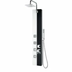 A&E BATH & SHOWER Vista X Shower Panel - Black And White Glass