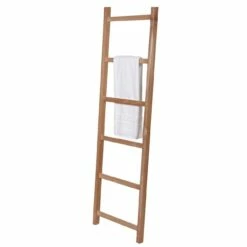 71 Inch Teak Towel Ladder With 6 Bars