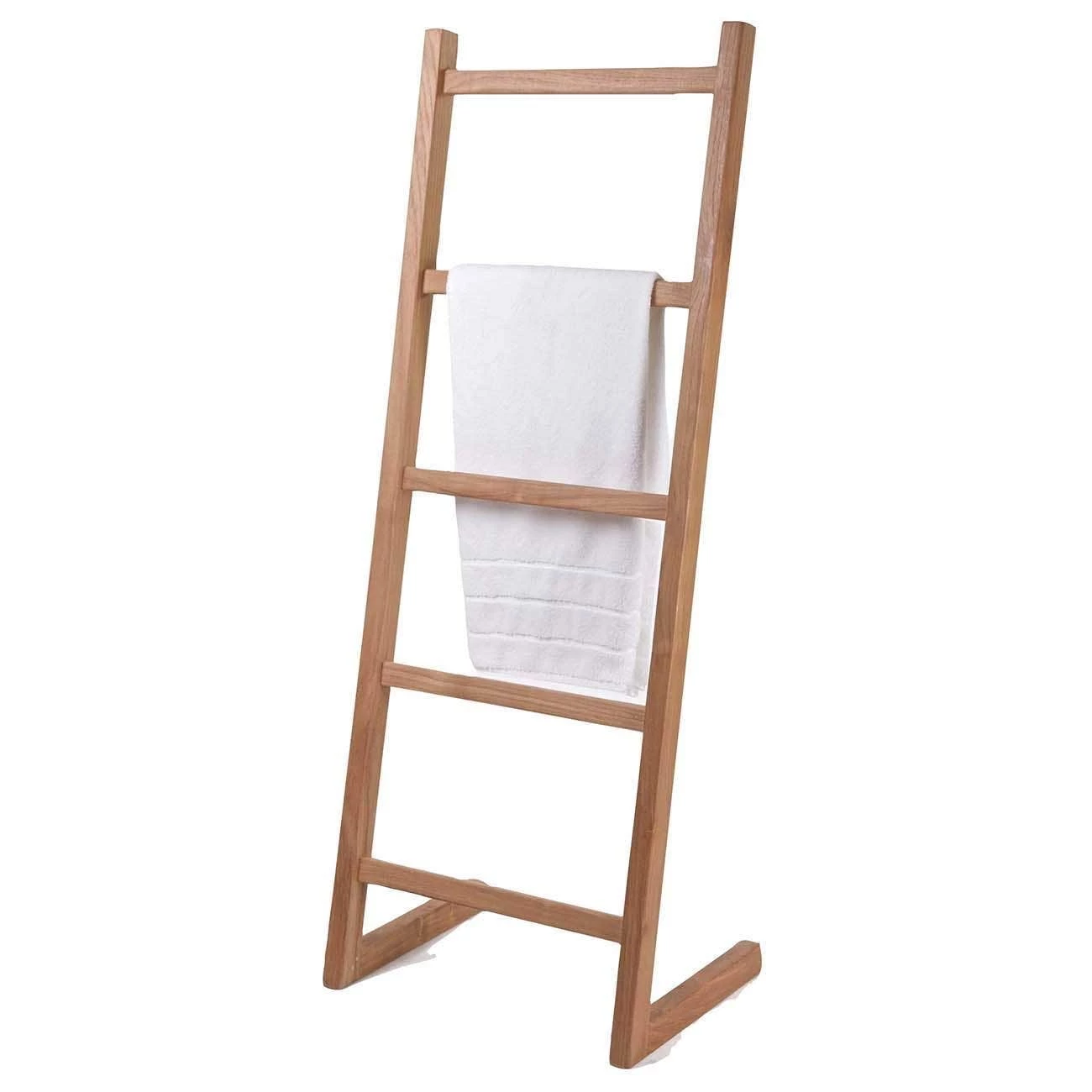 59 Inch Teak Self-Standing Towel Ladder With 5 Bars - Image 7