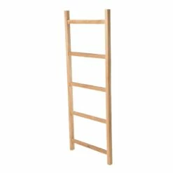 59 Inch Teak Towel Ladder With 5 Bars