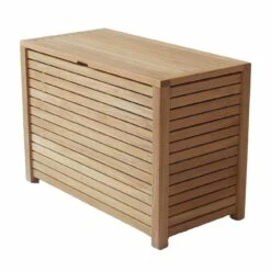 Teak Laundry Towel Box Hamper With 3 Sacks