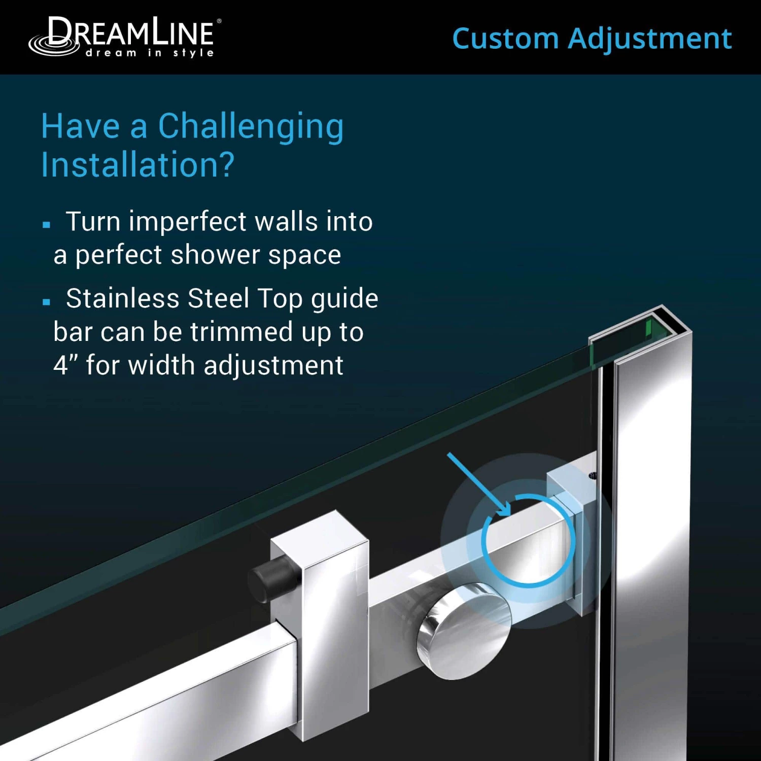 DreamLine Enigma Air 34-3/4 Inch D X 60-3/8 Inch W X 76 Inch H Frameless Sliding Shower Enclosure - Image 7