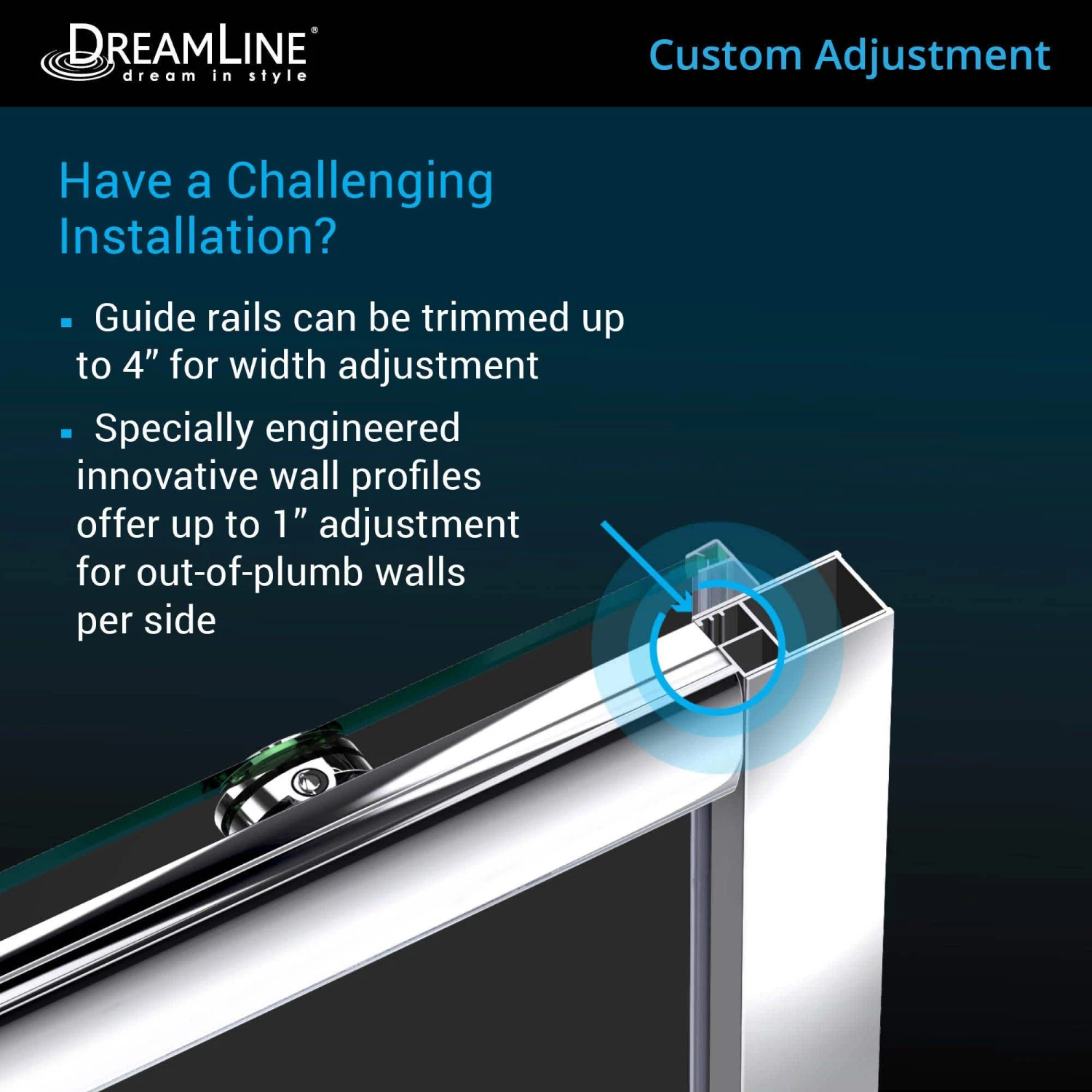 DreamLine Infinity-Z 36 Inch D X 60 Inch W X 74-3/4 Inch H Clear Sliding Shower Door With Center Drain Shower Base - Image 3