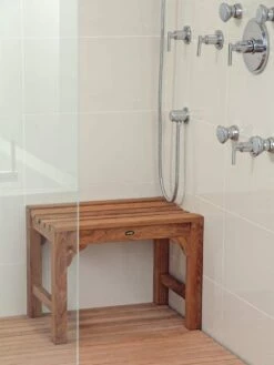 Curved 24 Inch Teak Shower Bench