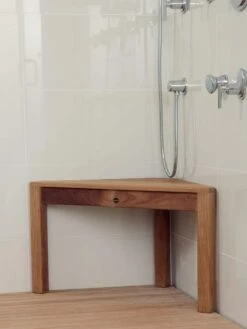 Coach 59 Inch Teak Shower Bench With Shelf