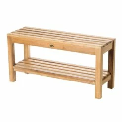 Coach 30 Inch Teak Shower Bench With Shelf