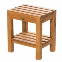 Coach 16 Inch Teak Shower Bench With Shelf