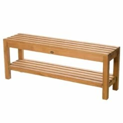 Coach 36 Inch Teak Shower Bench With Shelf