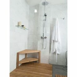 Fiji 31 Inch Teak Shower With Shelf