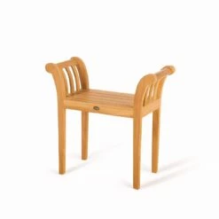 Empire Backless Teak Backless Bench-Stool With Handles