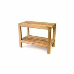 Fiji 24 Inch Teak Shower Bench With Shelf