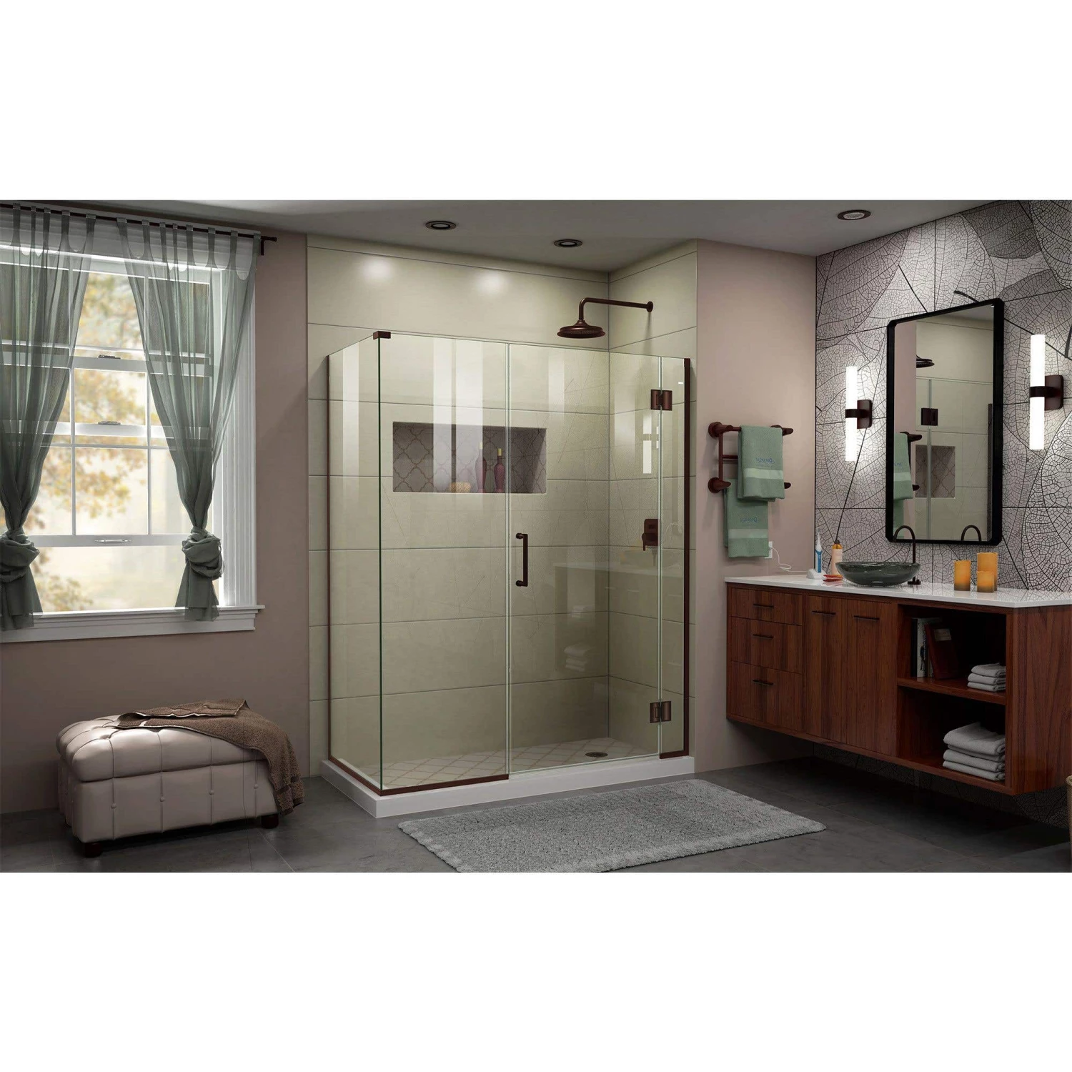 DreamLine Unidoor-X 52 Inch W X 30-3/8 Inch D X 72 Inch H Frameless Hinged Shower Enclosure - Image 14