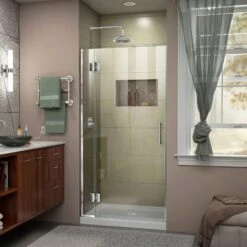 DreamLine Unidoor-X 32 In. W X 72 In. H Frameless Hinged Shower Door