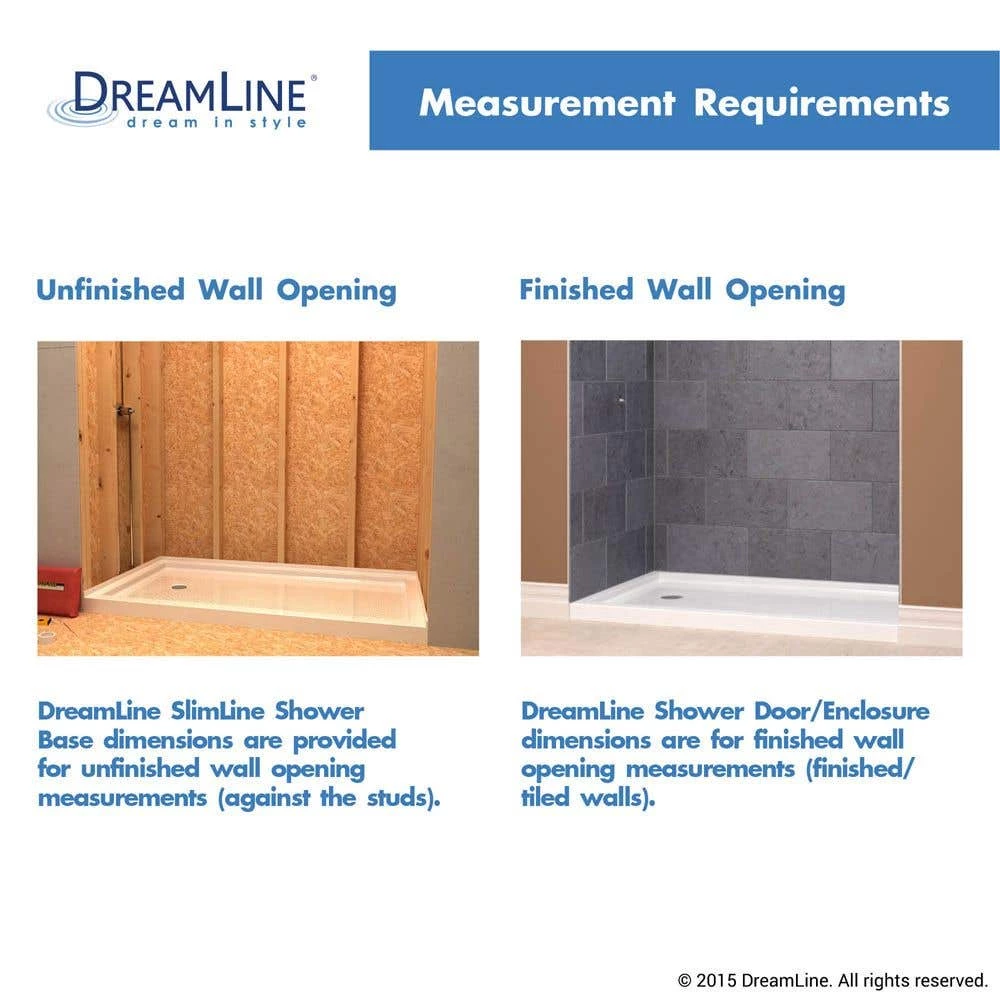 DreamLine 32 Inch D X 48 Inch W X 76-3/4 Inch H Center Drain Acrylic Shower Base And QWALL 5 Backwall Kit In White - Image 10