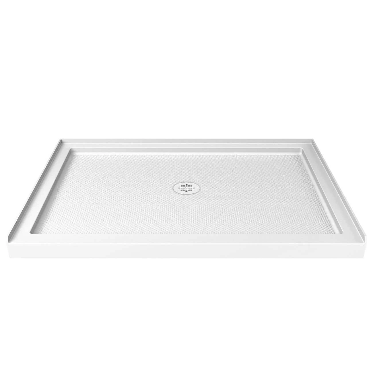 DreamLine 34 Inch D X 48 Inch W X 76-3/4 Inch H Center Drain Acrylic Shower Base And QWALL 5 Backwall Kit In White - Image 2