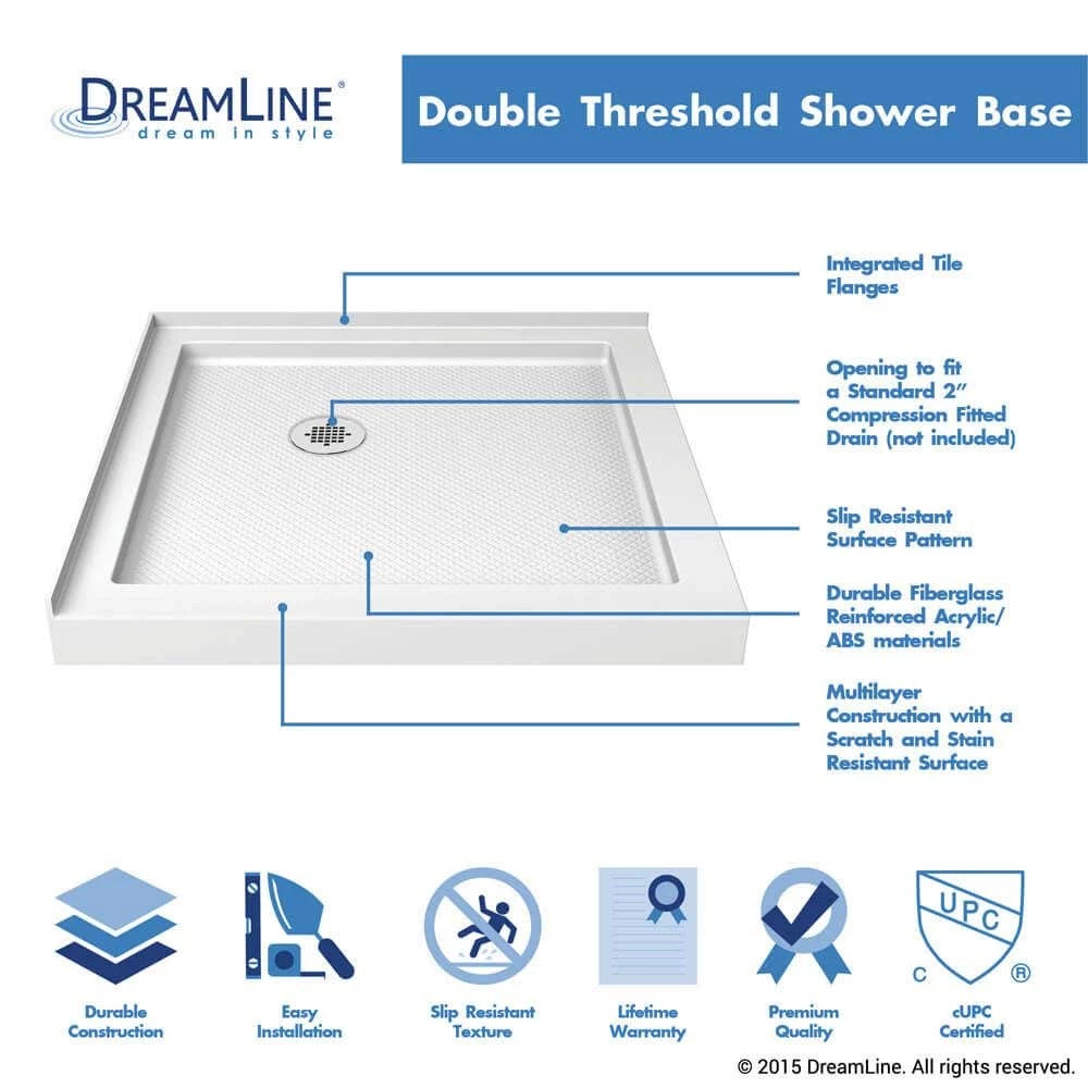 DreamLine Cornerview 36 Inch D X 36 Inch W X 76-3/4 Inch H Framed Sliding Shower Enclosure - Image 6