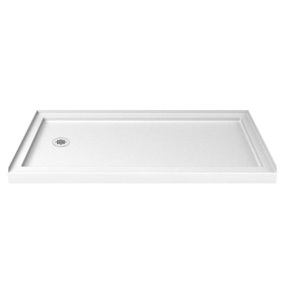 DreamLine 36 Inch D X 60 Inch W X 76-3/4 Inch H Center Drain Acrylic Shower Base And QWALL 5 Backwall Kit - Image 5