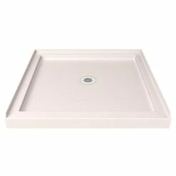 DreamLine SlimLine 32 Inch D X 32 Inch W X 2-3/4 Inch H Center Drain Single Threshold Shower Base