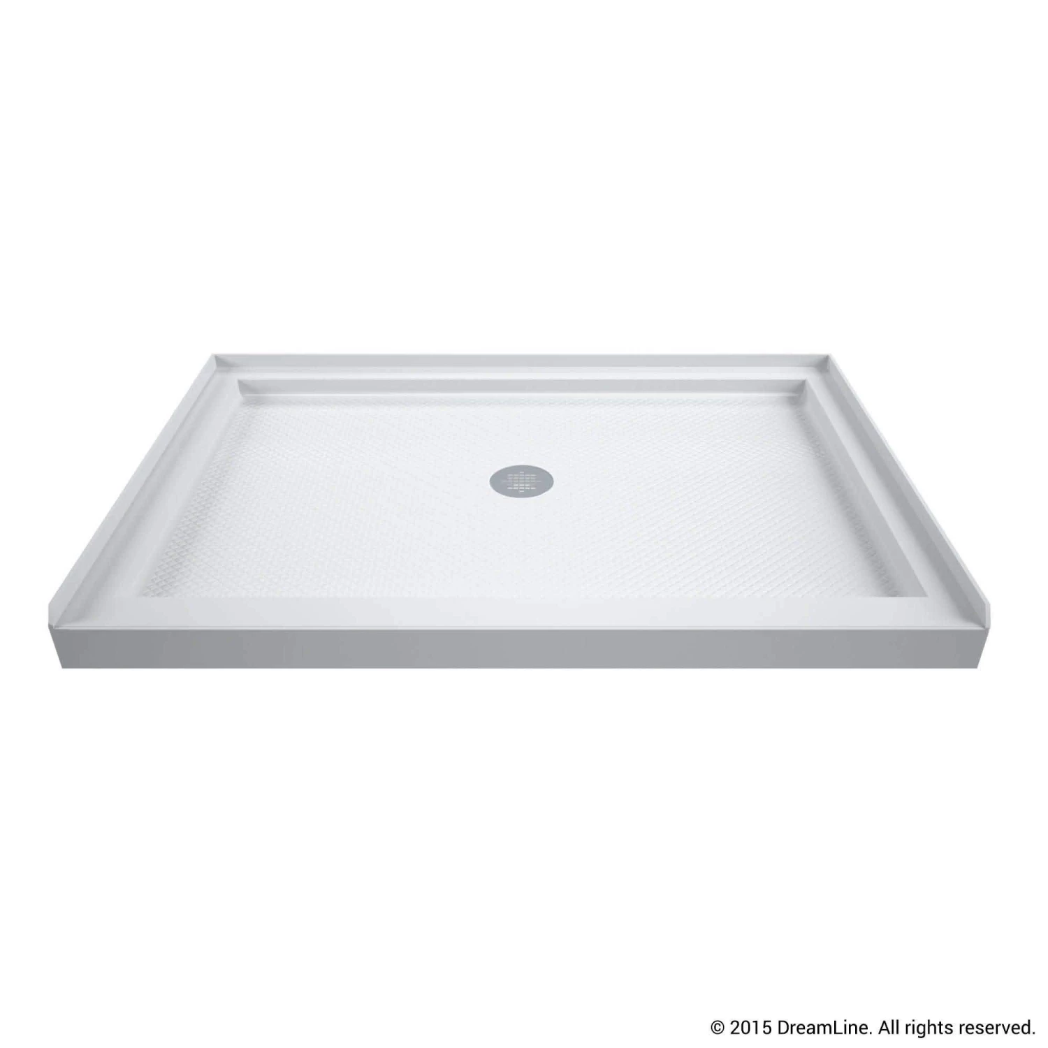 DreamLine SlimLine 34 Inch D X 48 Inch W X 2-3/4 Inch H Center Drain Single Threshold Shower Base - Image 3