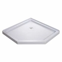 DreamLine SlimLine 38 Inch D X 38 Inch W X 2-3/4 Inch H Corner Drain Neo Angle Shower Base