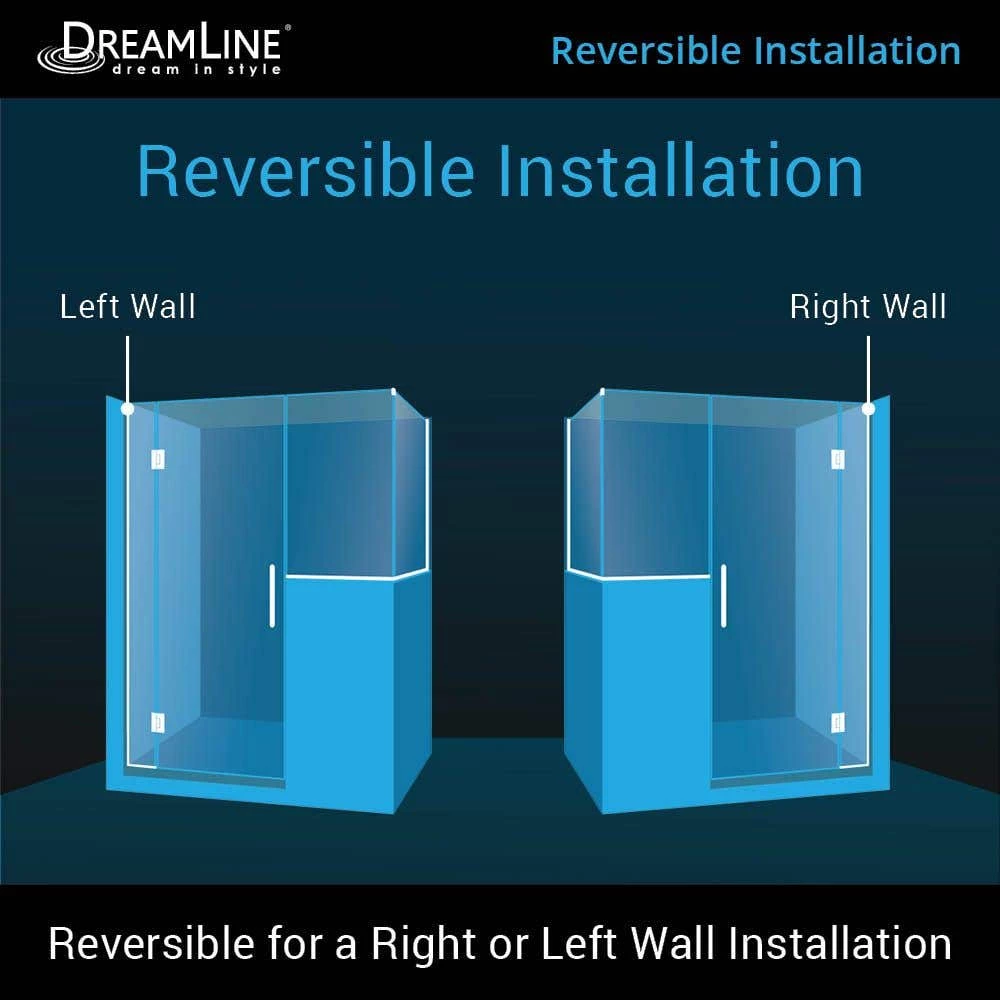 DreamLine Unidoor-X 59 Inch W X 36-3/8 Inch D X 72 Inch H Frameless Hinged Shower Enclosure - Image 13