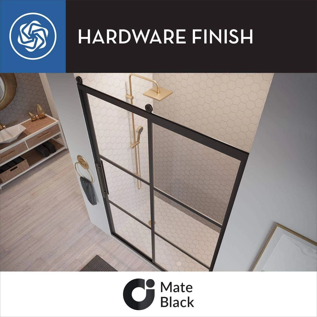 Legend 31-5/8 In. To 32-5/8 In. X 64 In. Framed Hinged Shower Door In Matte Black With Clear Glass - Image 7