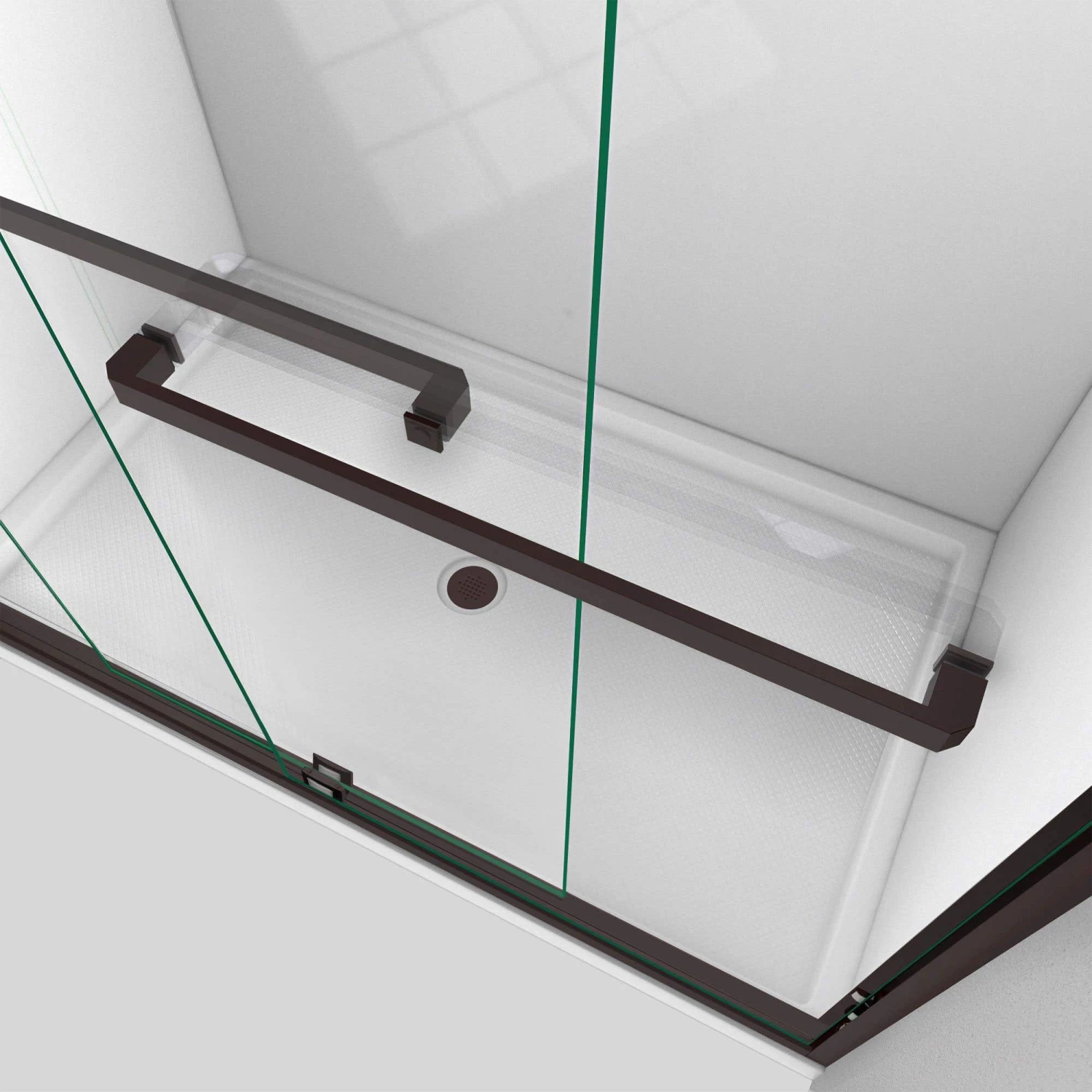 DreamLine Encore 36 Inch D X 60 Inch W X 78-3/4 Inch H Bypass Shower Door With Center Drain Shower Base - Image 9