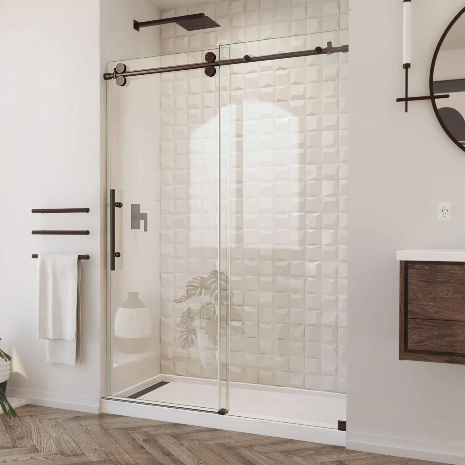 DreamLine Enigma XO 50-54 Inch W X 76 Inch H Fully Frameless Sliding Shower Door