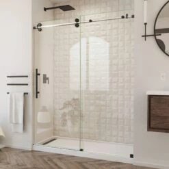 DreamLine Enigma XO 56-60 Inch W X 76 Inch H Frameless Clear Glass Sliding Shower Door