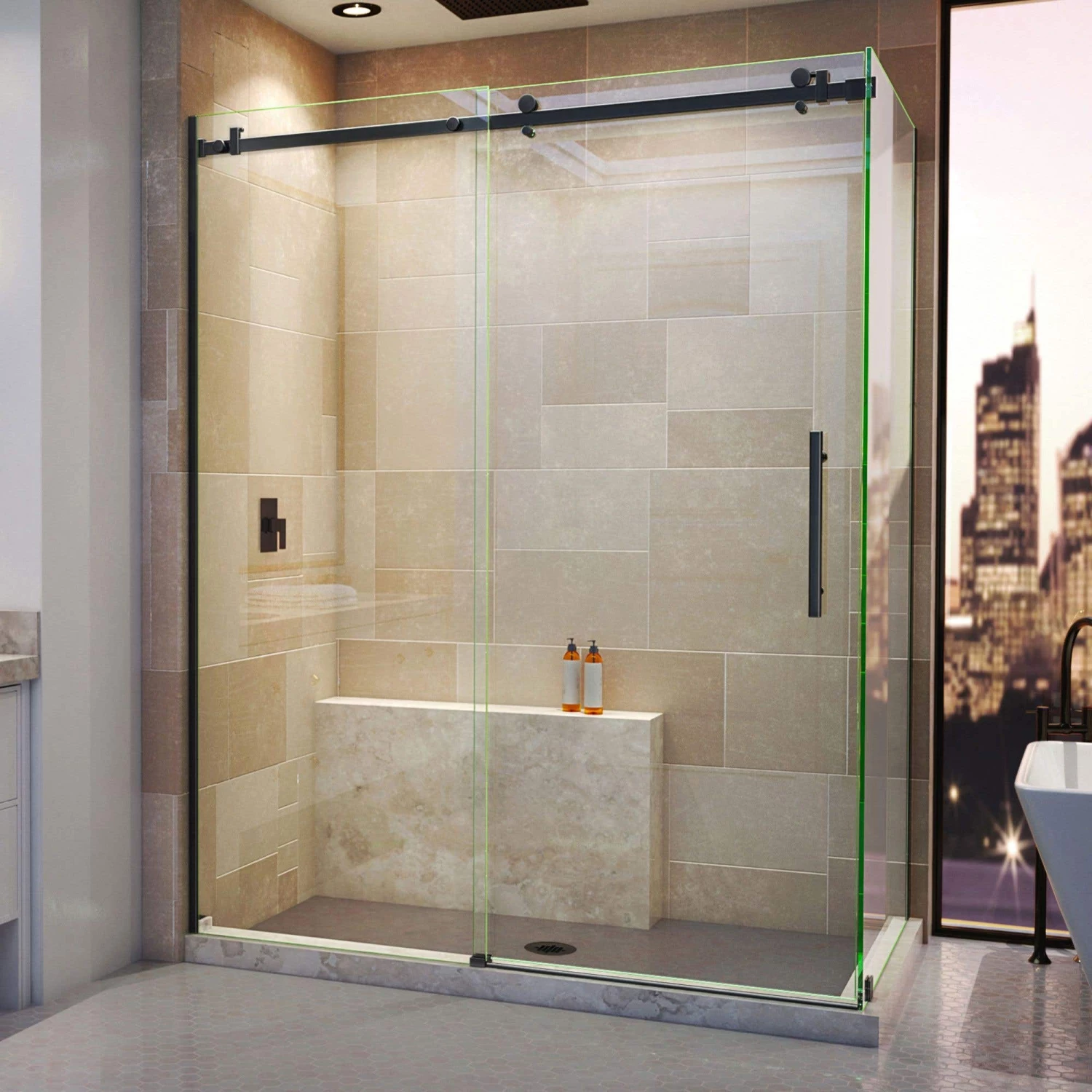 DreamLine Enigma Air 34-3/4 Inch D X 60-3/8 Inch W X 76 Inch H Frameless Sliding Shower Enclosure - Image 5