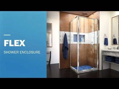 DreamLine Flex 30-1/2 Inch D X 28-32 Inch W X 72 Inch H Semi-Frameless Pivot Shower Enclosure - Image 2