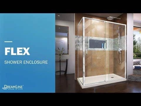 DreamLine Flex 34-1/2 Inch D X 56-60 Inch W X 72 Inch H Semi-Frameless Pivot Shower Enclosure - Image 2
