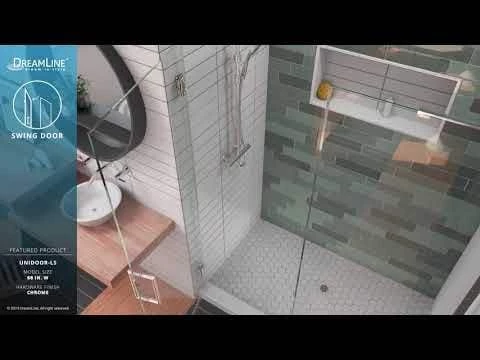 DreamLine Unidoor-LS 35-36 In. W X 72 In. H Frameless Hinged Shower Door - Image 2