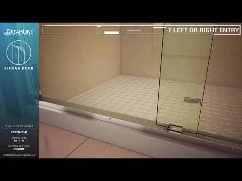 DreamLine Essence H 56-60 Inch W X 76 Inch H Semi Frameless Bypass Shower Door - Image 5