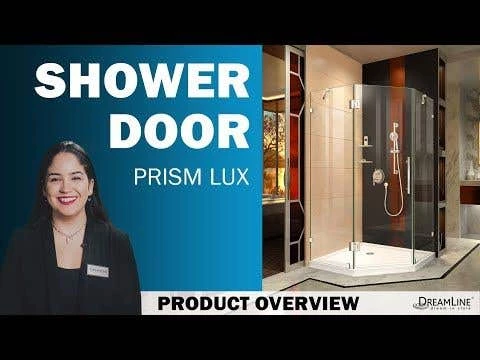 DreamLine Prism Lux 40 Inch X 74-3/4 Inch Fully Frameless Neo-Angle Shower Enclosure With Corner Drain Shower Base - Image 2