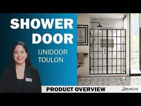 DreamLine Unidoor Toulon 34 Inch D X 40 Inch W X 72 Inch H Frameless Hinged Shower Enclosure - Image 2
