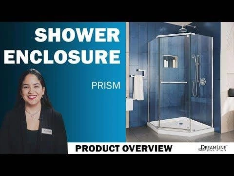 DreamLine Prism 38-1/8 Inch X 72 Inch Frameless Neo-Angle Pivot Shower Enclosure - Image 2