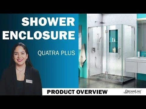 DreamLine Quatra Plus 34 Inch D X 46 Inch W X 72 Inch H Frameless Hinged Shower Enclosure - Image 2