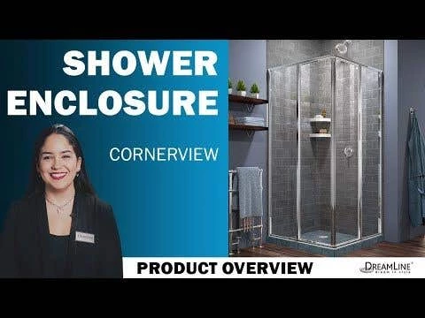 DreamLine Cornerview 42 Inch D X 42 Inch W X 74-3/4 Inch H Framed Sliding Shower Enclosure With Corner Drain Shower Base - Image 2