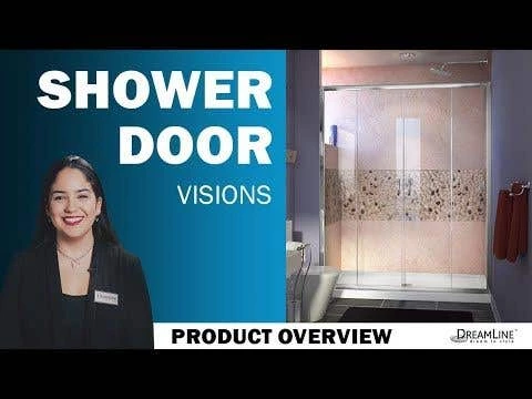 DreamLine Visions 36 Inch D X 60 Inch W X 74-3/4 Inch H Sliding Shower Door With Shower Base - Image 2
