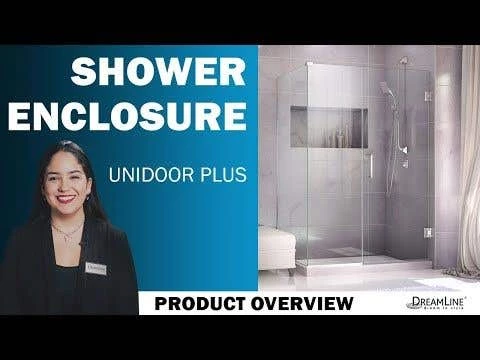 DreamLine Unidoor Plus 58 1/2 In. W X 30 3/8 In. D X 72 In. H Frameless Hinged Shower Enclosure - Image 2