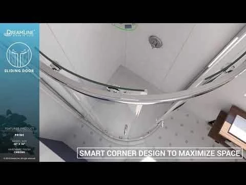 DreamLine Prime 38 Inch X 74-3/4 Inch Semi Frameless Clear Glass Sliding Shower Enclosure Kit - Image 3