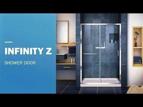DreamLine Infinity Z 44-48 Inch W X 72 Inch H Semi Frameless Sliding Shower Door, Clear Glass - Image 6