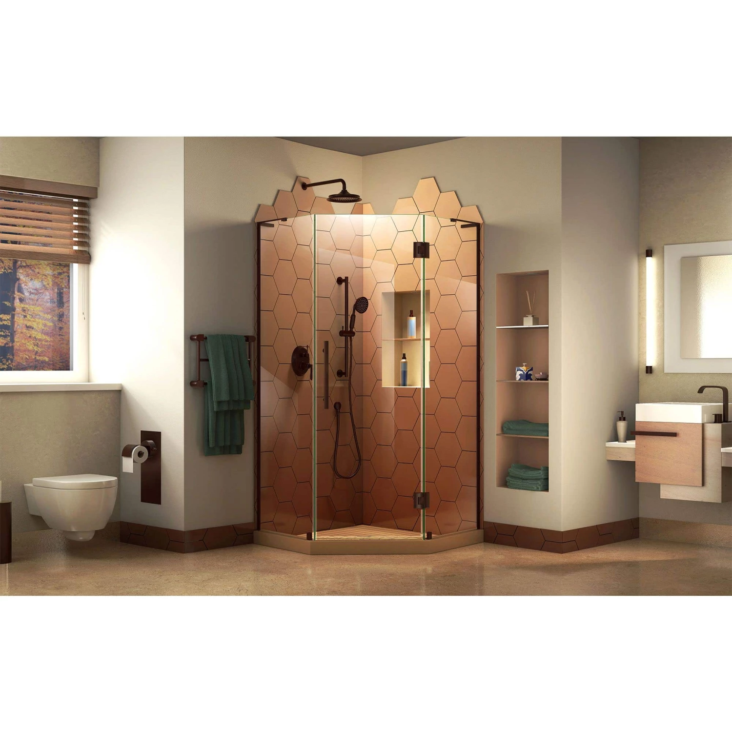 DreamLine Prism Plus 38 Inch X 72 Inch Frameless Neo-Angle Hinged Shower Enclosure - Image 10