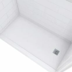 White Vida 60 X 32 Accessible Bathroom Shower Pan With Right Drain